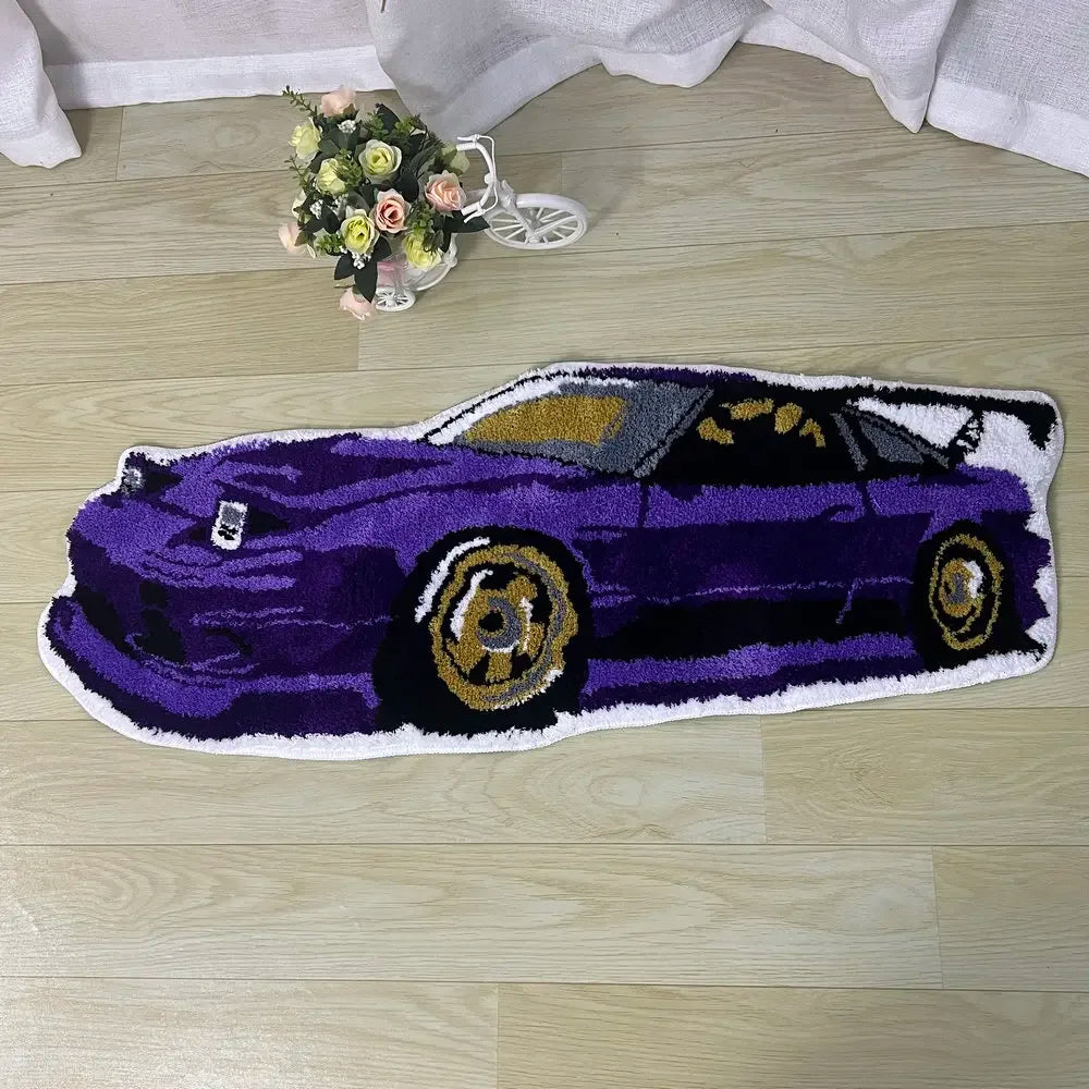 Navak Carpet Fashion Rennwagen-Teppiche, weicher Tufting-Sportwagen-Teppich, Wohnzimmer, Schlafzimmer, Heimdekoration, rutschfeste Bodenmatte, Nachttischunterlage, Dropship