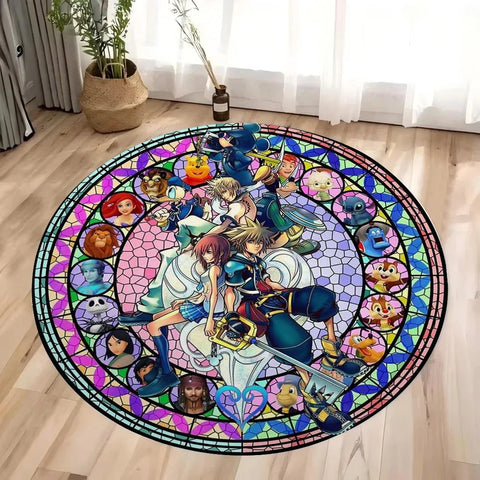 Navak Carpet Daily Picks Kingdom Hearts Cartoon Area Rug Round Floor Mat Living Room Carpet Bathroom Kitchen Rugs Doormat Non-slip Floor Mat