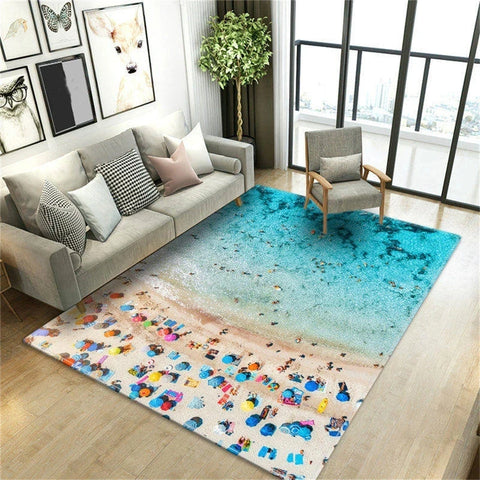 Navak Teppich, Strandwellen, 3D-gedruckte Teppiche für Wohnzimmer, Kinderzimmer, Küchenmatte, Bodenteppiche, moderne Eingangsmatte, Heim- und Badezimmerteppiche
