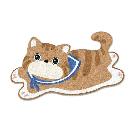 Navak Carpet Imitation cashmere special-shaped cartoon cat carpet bedroom living room cloakroom entry floor mat non-slip bedside floor mat