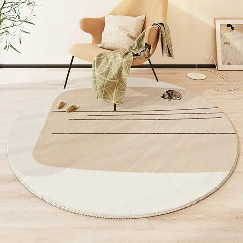 Navak Carpet Exclusive Picks Moderner Stil Runder Wohnzimmerteppich Kinderzimmer Schlafzimmer Krabbelmatte Rutschfeste Bettdecke Dicke waschbare Matte