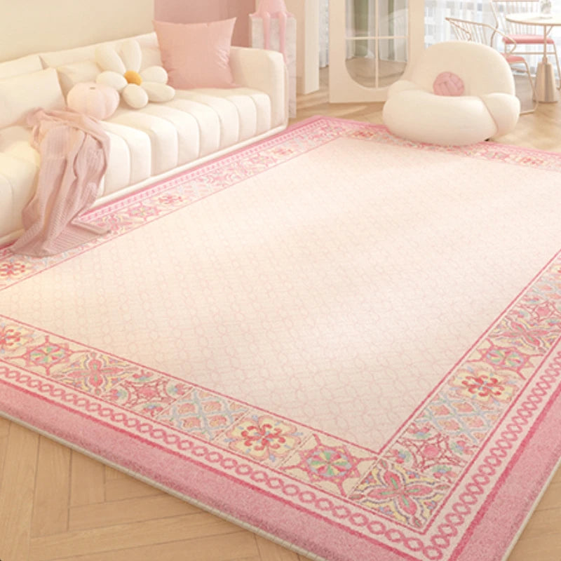 Navak Carpet Koreanischer minimalistischer Teppich – Dicker Wohnzimmerteppich in Rosa, übergroße Schlafzimmer-Bodenmatte, weich und gemütlich