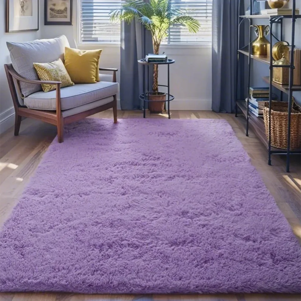 Navak Teppich, für Schlafzimmer, Wohnzimmer, flauschig, flauschig, zottelig, weich, Plüsch, grau, Teppich für den Innenbereich, grau, für Kinder, Heim, Wohnheim, Dekoration