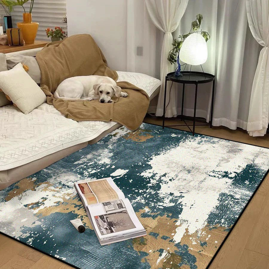 Navak Teppich, abstrakter, einfacher Stil, großer Teppich für das Wohnzimmer, leicht zu reinigen, rutschfest, Raumdekor, Lounge-Teppich, weich, waschbar, Couchtischmatte