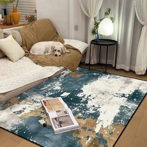 Navak Teppich, abstrakter, einfacher Stil, großer Teppich für das Wohnzimmer, leicht zu reinigen, rutschfest, Raumdekor, Lounge-Teppich, weich, waschbar, Couchtischmatte
