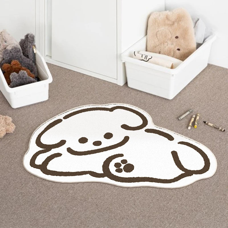 Navak Carpet Exclusive Picks Cute Cartoon Dog Shaped Doormat Bedroom Bedside Blanket Living Room Sofa Coffee Table Foot Cushion Home Decoration Summer