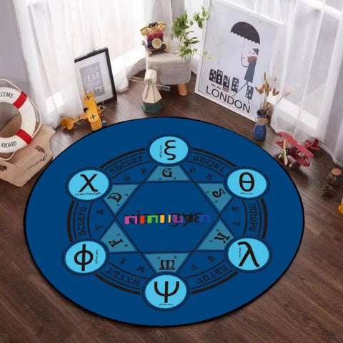 Navak Carpet Mystic Magic Circle Round Theme Innenbereich Rutschfester Teppich Schlafzimmer Meditationszone Idealer Dekoteppich