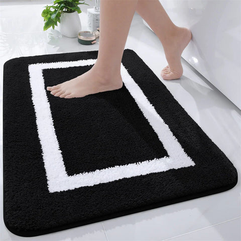 Navak Carpet Olanly Shaggy-Badematte, Mikrofaser, super saugfähig, Badezimmer-Duschvorleger, rutschfest, weiche Duschmatten, Bodenplüschteppich, Fußwaschmatte