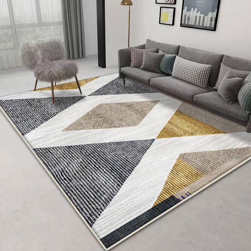 Navak Carpet Nordischer geometrischer Teppich – Großer rutschfester Teppich | Maßgefertigte Größe für Wohnzimmersofa und Schlafzimmer-Heimdekoration