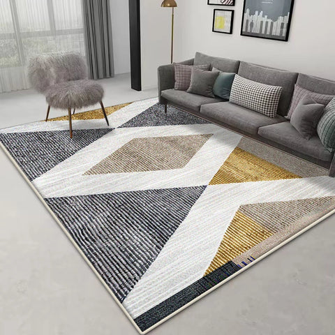 Navak Carpet Nordischer geometrischer Teppich – Großer rutschfester Teppich | Maßgefertigte Größe für Wohnzimmersofa und Schlafzimmer-Heimdekoration