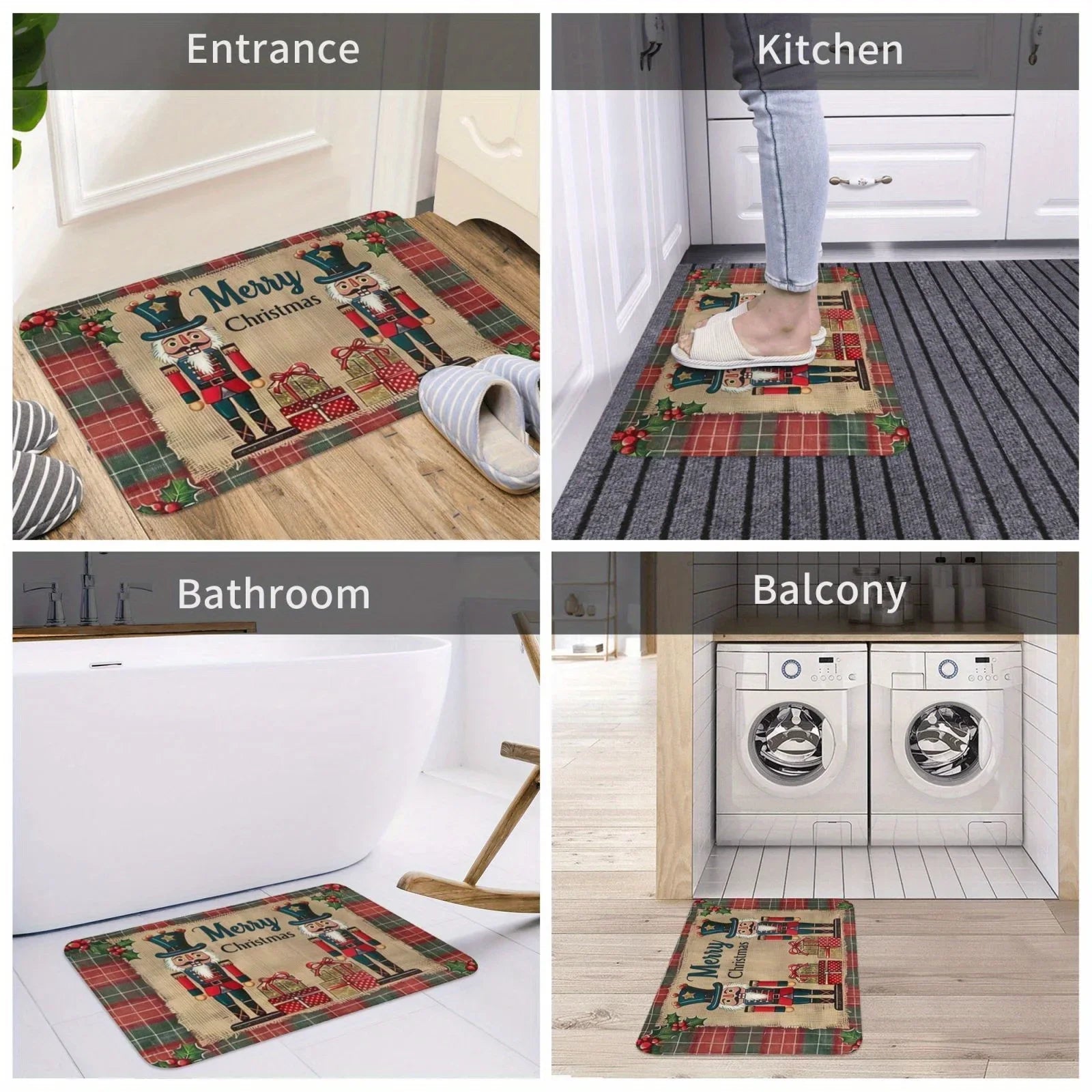 Navak Teppich, Weihnachts-Nussknacker, festliches Feiertags-Design, Willkommens-Fußmatten, Heimdekoration, Küche, Flur, Balkon, Teppiche, Weihnachtsdekoration
