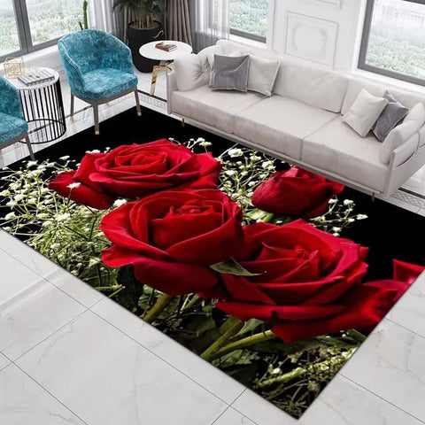 Navak Teppich, Heimdekoration, Eingangstürmatte, Blume, Rose, Pfingstrose, pastoral, 3D-gedruckter Teppich, Wohnzimmerteppich, pelzige Matte, Teppich, Schlafzimmerdekoration