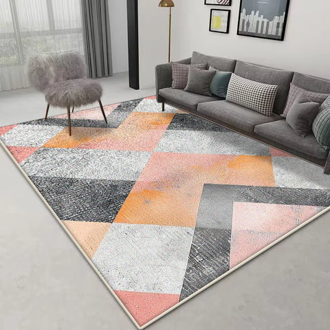 Navak Carpet Nordischer geometrischer Teppich – Großer rutschfester Teppich | Maßgefertigte Größe für Wohnzimmersofa und Schlafzimmer-Heimdekoration