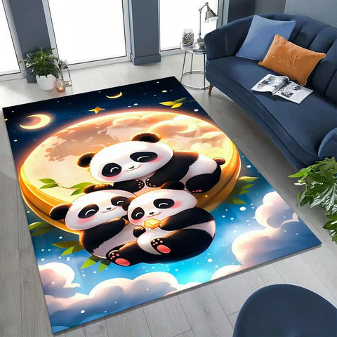 Navak Carpet 2026 New Dream Panda Niedlicher Cartoon-Kunst-Teppich für Schlafzimmer, Wohnzimmer, Sofa, Zuhause, Fußmatte, Dekor, große rutschfeste Bodenmatte für Kinder zum Spielen, Geschenk
