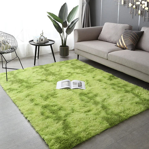 Navak Teppich, weicher, langer Plüschteppich für Schlafzimmer, Wohnzimmer, flauschige Teppichmatten mit Farbverlauf, Batik-Bodenteppiche, Erkerfenster, Heimdekoration