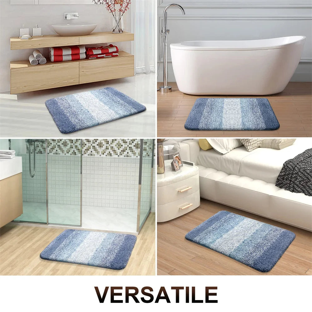 Navak Carpet Olanly Shaggy-Badematte, Mikrofaser, super saugfähig, Badezimmer-Duschvorleger, rutschfest, weiche Duschmatten, Bodenplüschteppich, Fußwaschmatte