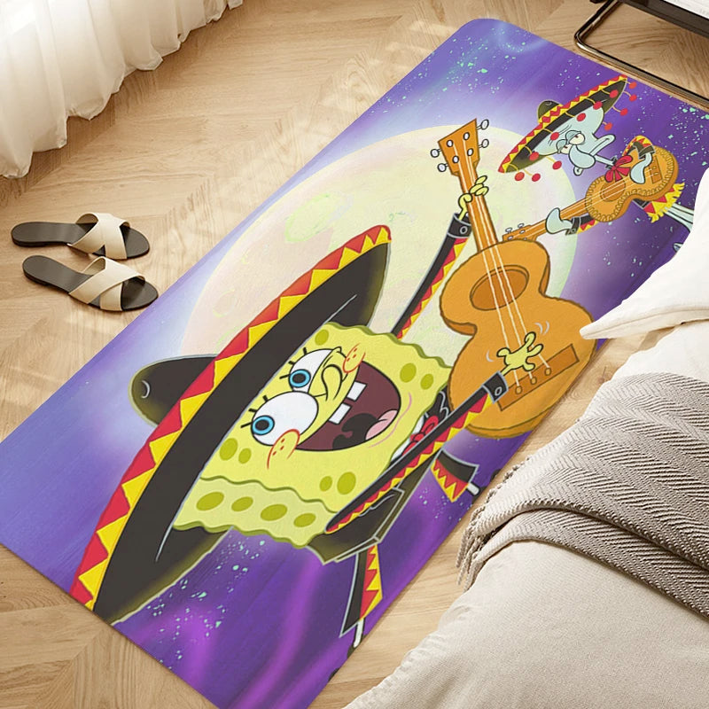 Navak Teppich, Schlafzimmer-Bodenteppich, D-SpongeBobs, süße Küche, wasserdichte Badezimmermatte, rutschfeste Fußmatte, individueller Eingangstür-Flurteppich