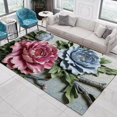 Navak Teppich, Heimdekoration, Eingangstürmatte, Blume, Rose, Pfingstrose, pastoral, 3D-gedruckter Teppich, Wohnzimmerteppich, pelzige Matte, Teppich, Schlafzimmerdekoration