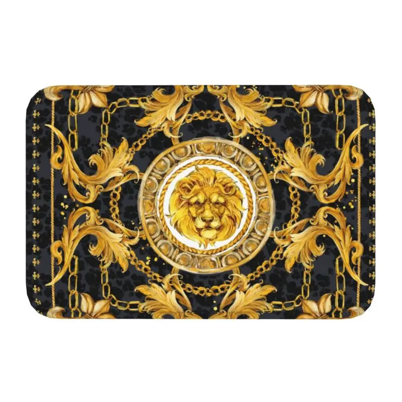 Navak Carpet Luxus Goldener Löwe Europäisches Blumenmuster Vordere Bodentür Eingangsmatten Außen Badezimmer Küche Fußmatte Wohnzimmer Teppich Teppich