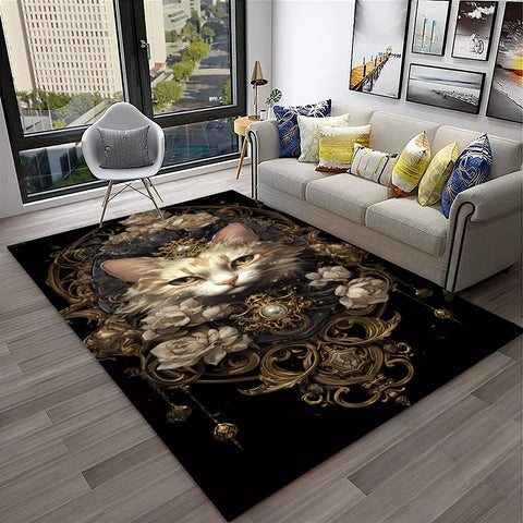 Navak Teppich, 3D, süße Katze, Blume, Cartoon-Teppich für Zuhause, Wohnzimmer, Schlafzimmer, Sofa, Fußmatte, Dekoration, Kinderspielbereich, rutschfeste Bodenmatte