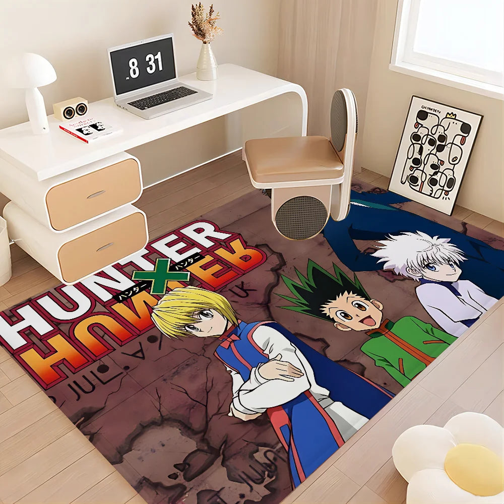 Navak Teppich Hunter X Hunter Anime Flurteppich rutschfeste Waschküchenmatte Wäschedekor Balkon Kind Wohnzimmer Toilettenteppich