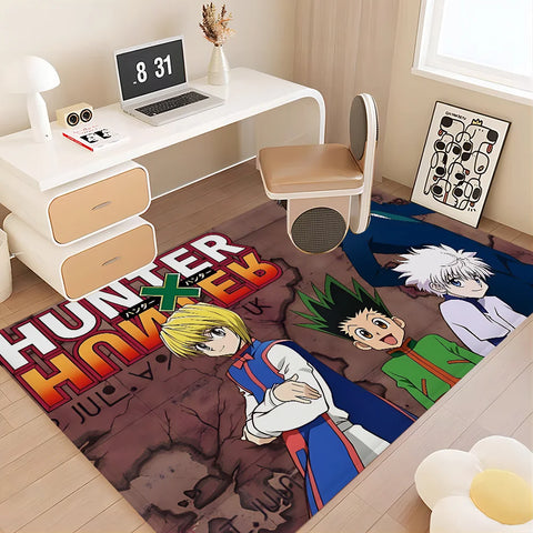Navak Teppich Hunter X Hunter Anime Flurteppich rutschfeste Waschküchenmatte Wäschedekor Balkon Kind Wohnzimmer Toilettenteppich
