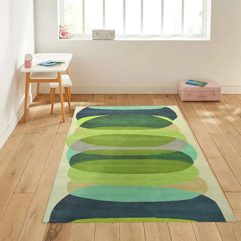Navak Carpet – Geometrischer Teppich in kräftigem Gelb und Schwarz – Modernes Wohnzimmerdekor im Mid-Century-Stil | Skandinavisch inspirierter abstrakter Teppich für stilvolle Häuser
