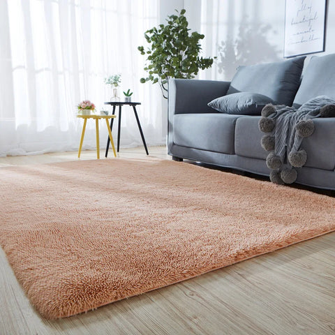 Navak Teppich Grau Schlafzimmer Wohnzimmer Heimteppich Nordischer flauschiger Plüsch Kinderzimmer Dekor Rutschfeste Matten Lounge Veranda Tisch Kaffee Großer Teppich