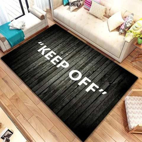Navak Carpet KEEP OFF Teppich für Wohnzimmer, Heimdekoration, Schlafzimmer, Nachttisch, Flanell-Bodenmatte, große Flächenteppiche, rutschfeste Fußunterlage für den Balkon