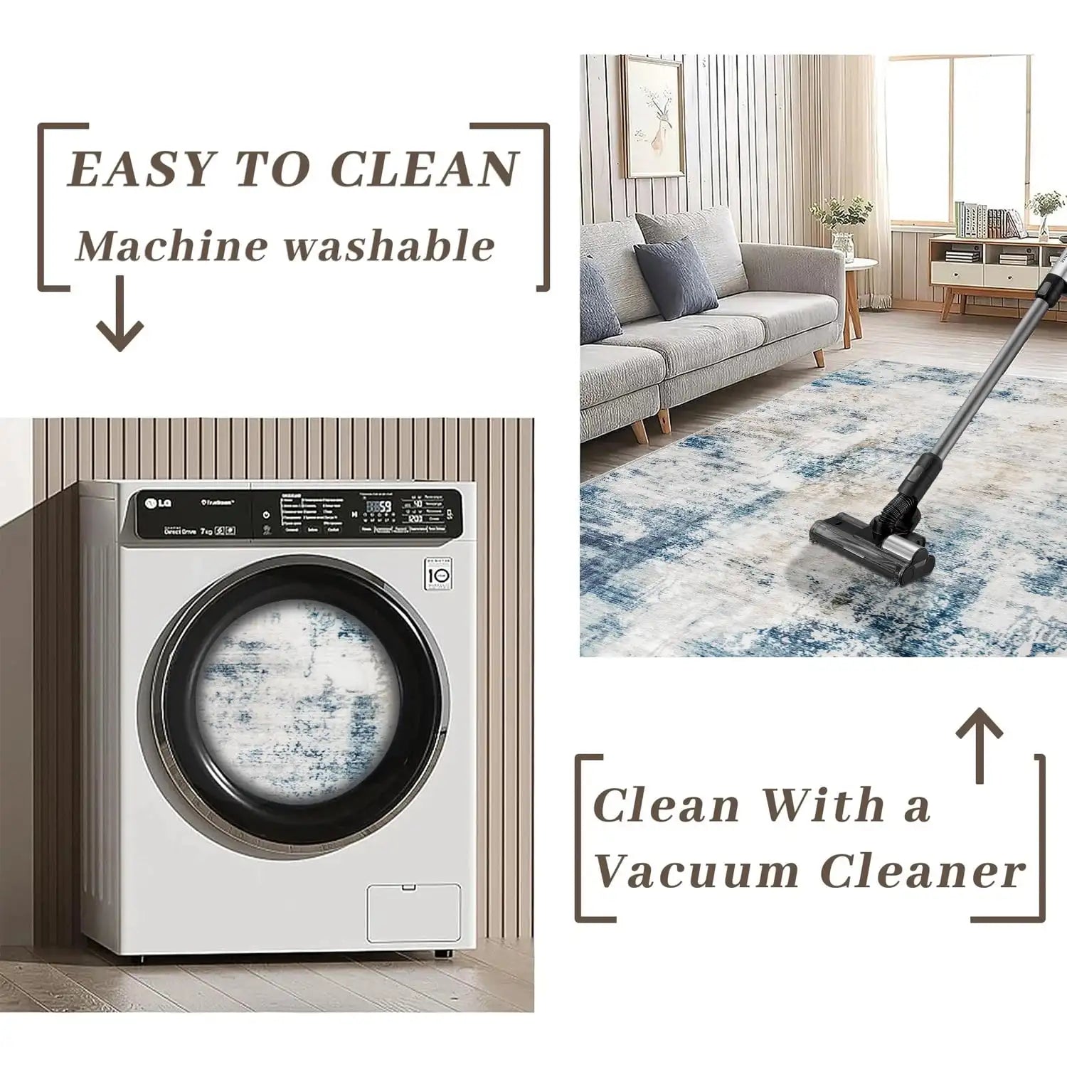 Navak Carpet Lochas Abstrakter großer Teppich, weicher moderner Teppich für Wohnzimmer, Schlafzimmer, Heimdekoration, Innenteppich