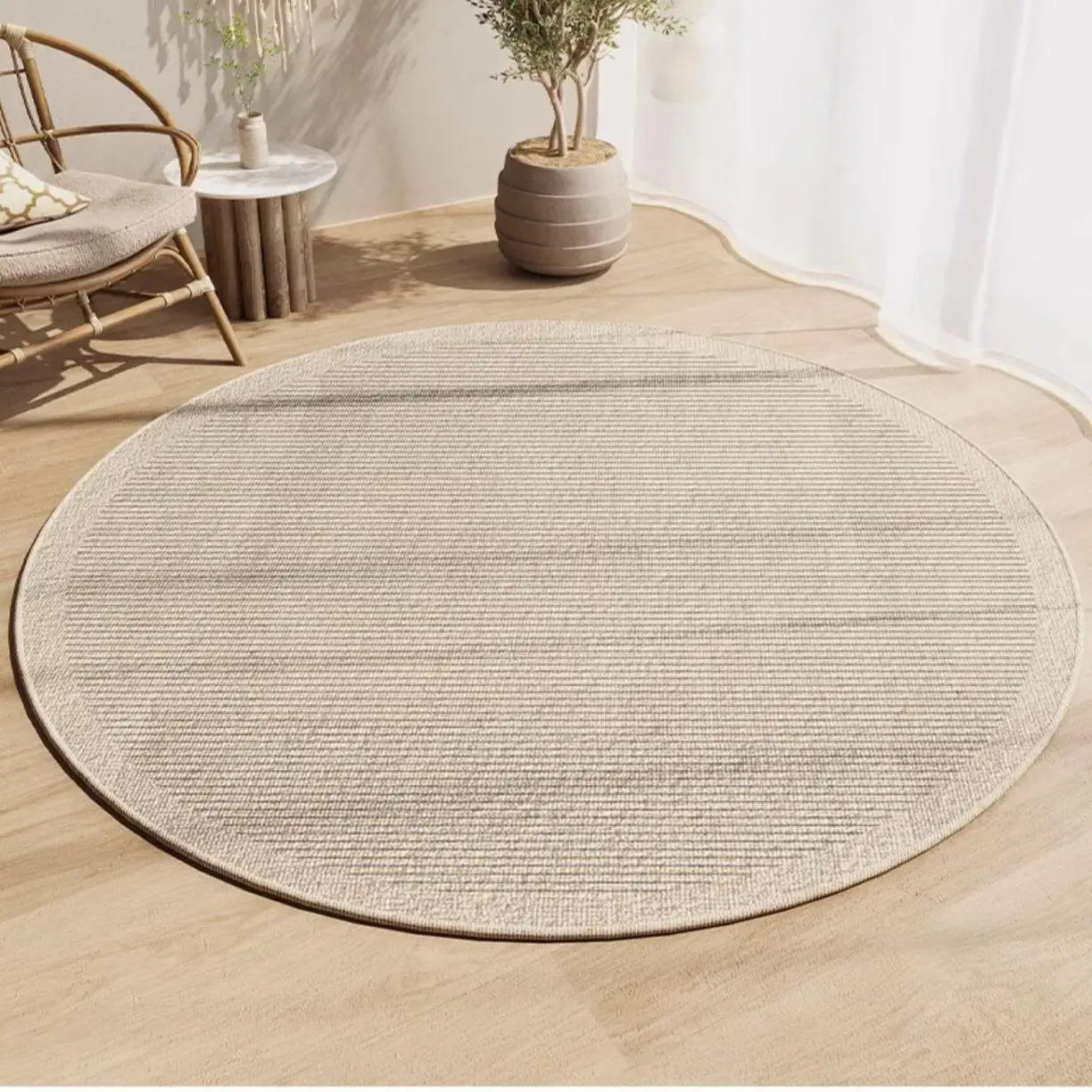 Navak Teppich, weicher Kaschmir-Imitat, runder Teppich für Schlafzimmer, Wohnzimmer, Arbeitszimmer, rutschfest, leicht zu reinigen, minimalistischer Nachttisch, Teppichmatte, Bodendekor