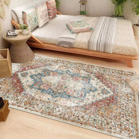 Navak Carpet Light Luxury Boho Decorative Rug for Living Room Decoration Home Bohemian Bedroom Carpet Washable Large Rug Persian Floor Mats
