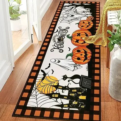 Navak Teppich Halloween Horror Kürbis Küche Flur Balkon Teppiche Wohnkultur Schlafzimmer Nachttisch Fußmatte Badezimmer Waschküche Anti-Rutsch-Matte