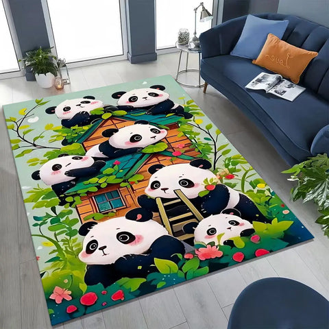 Navak Carpet 27 Style Dream Panda Niedlicher Cartoon-Kunst-Teppich für Schlafzimmer, Wohnzimmer, Sofa, Zuhause, Fußmatte, Dekor, große rutschfeste Bodenmatte für Kinder zum Spielen, Geschenk