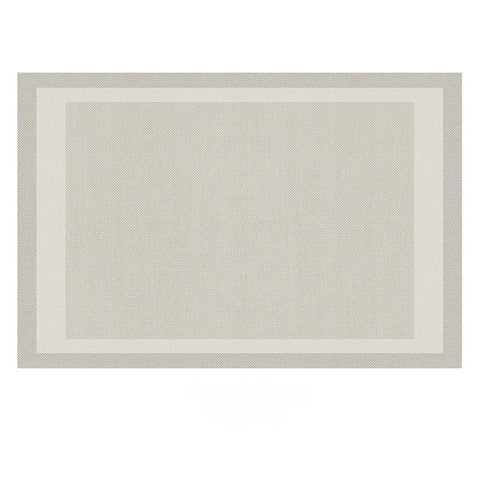 Navak-Teppich, Beige, Hellgrau, Plüschteppich mit elegantem Bordürendesign, weicher, dicker Florteppich für Wohnzimmer, Schlafzimmer, Heimdekoration, großer Teppich