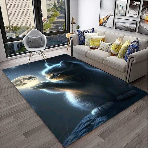 Navak Teppich, 3D, süße Katze, Blume, Cartoon-Teppich für Zuhause, Wohnzimmer, Schlafzimmer, Sofa, Fußmatte, Dekoration, Kinderspielbereich, rutschfeste Bodenmatte