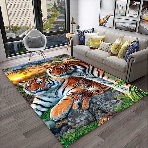 Navak Carpet 3D-Traumtiger, Tier-Cartoon-Teppich für Zuhause, Wohnzimmer, Schlafzimmer, Sofa, Fußmatte, Dekoration, Kinderspielbereich, rutschfeste Bodenmatte