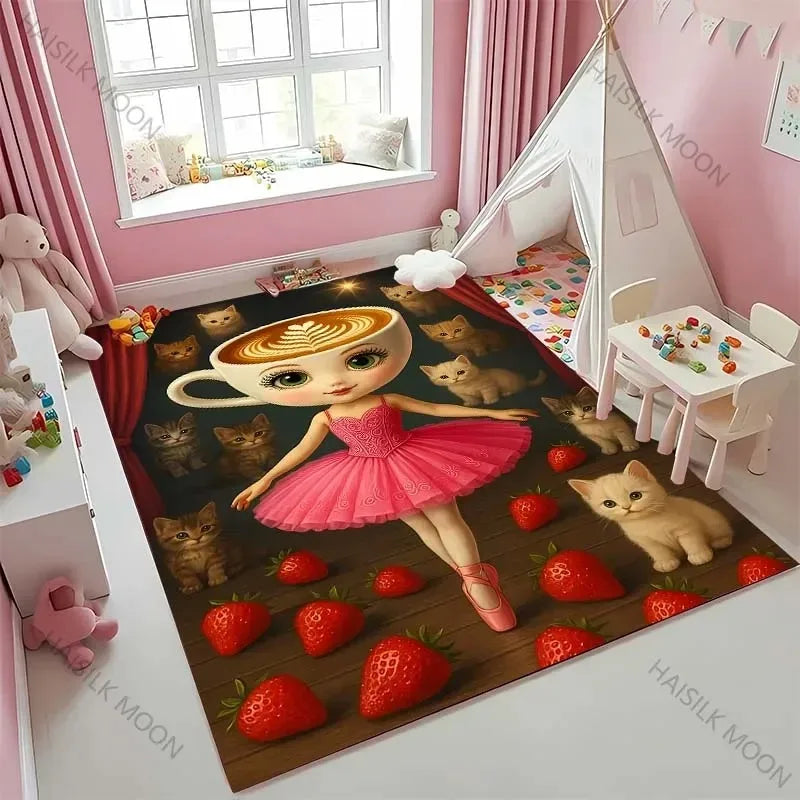 Navak Carpet Daily Picks Erstellt virtuelle Kreaturen, italienischer Brainrot-Cartoon-Teppich, für Wohnzimmer, Schlafzimmer, Nachttisch, Badezimmer, Bodenmatte, Heimteppich, Geschenk
