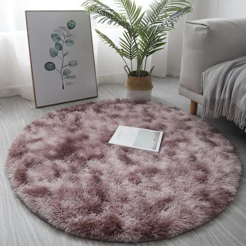 Navak Teppich, 40/60 cm, kreisförmig, rund, zottelig, weich, rutschfest, für Wohnzimmer, Schlafzimmer, Teppich, Bodenmatte für Mädchen, Heimdekoration