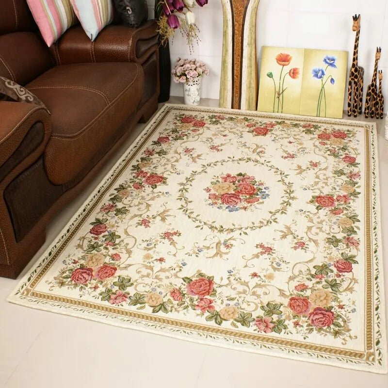 Navak Teppich Kristall-Samtteppich, europäischer Stil, schöne Blumen, Teppich, Wohnzimmer, Sofa, Schlafzimmer, Arbeitszimmer, Küche, Eingangstürmatte, rutschfest, Lig