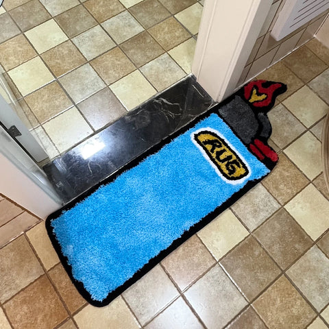 Navak Teppich Tufting Teppich Big Blue Feuerzeug Schlafzimmer Teppich Wohnzimmer Teppich Nachttisch Badezimmer Matte Türboden Anti Rutsch Pad Ästhetisches Wohndekor