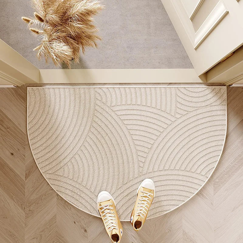 Navak Carpet Entrance Door Mat Non-slip Wear-resistant Dirt-resistant Carpet Semi-circular Line Texture Garden Rug Outdoor Home Decor Mats