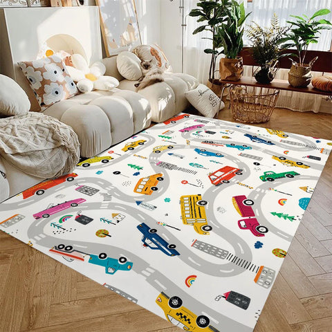 Navak Teppich Kinder Spielmatte, rutschfeste Flanell-Teppiche für Kinderzimmer, Zuhause, Wohnzimmer, Schlafzimmer, Küche, Teppich, maschinenwaschbare Bodenmatte