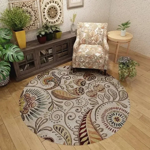 Navak Teppich, persischer Retro-Ethno-Stil, runder Wohnzimmerteppich, Couchtisch, Hängesessel, Drehstuhl, Bodenmatte, Schlafzimmer, Nachttischteppich