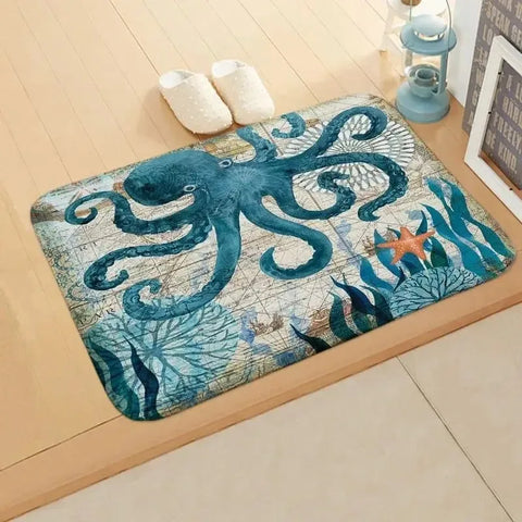 Navak Carpet Beach Seesternmuster Fußmatte Wohnzimmer Eingangsbereich Eingangsteppich Heimdekoration Küche Badezimmer saugfähige Bodenmatte