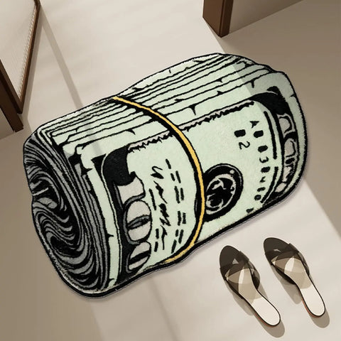 Navak Teppich, Cartoon-Geld-Teppiche, wasserdichte Bodenmatte, Flusenteppich, rutschfeste Fußmatte, einzigartiger Wohnzimmer-Dekor-Teppich für Badezimmer, Flur, Balkon