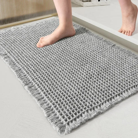 Navak Teppich Badezimmer saugfähiger Teppich Waffel rutschfeste Badematte weiche Fußmatte Toilette saugfähig neben Badewanne Waschbecken maschinenwaschbarer Teppich