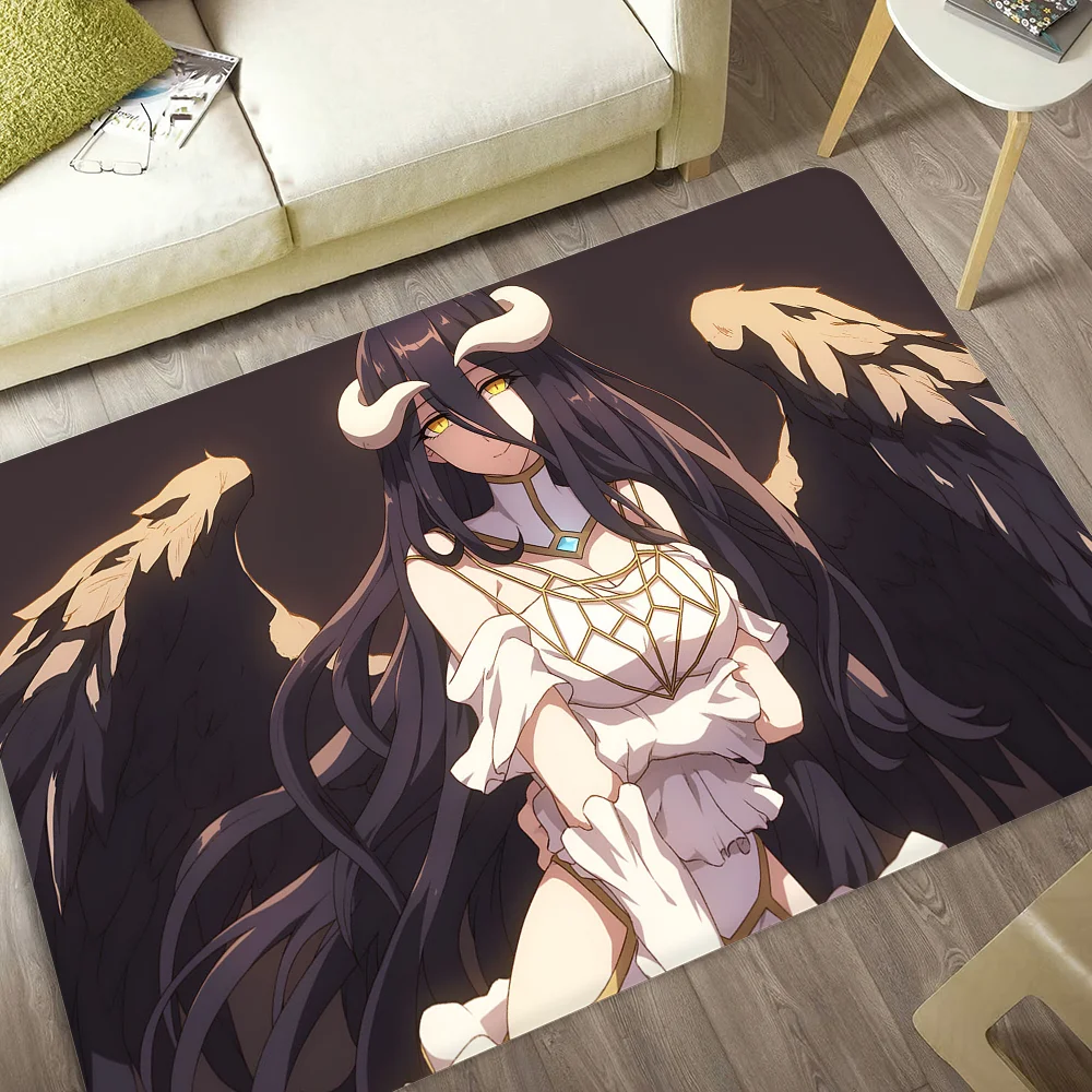 Navak Teppich Gamer Albedo Anime Sexy Girls Bodenmatte Nordischer Stil Home Fußmatte Badezimmer-Toilettenmatten Schlafzimmer Hotel Dekor Matte