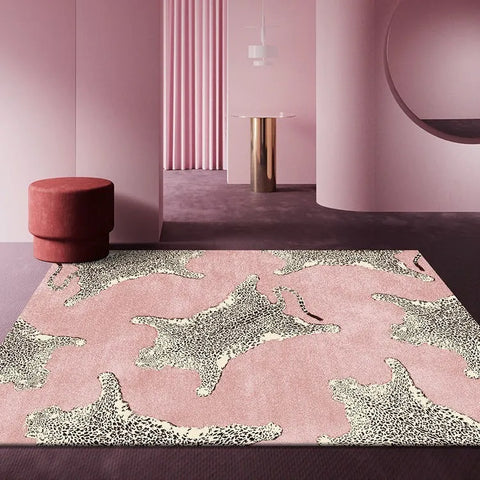 Navak Teppich, leichter luxuriöser Plüsch-Lounge-Teppich, Heim- und Schlafzimmer-Dekor, Leopardenmuster, Teppich, dicke Arbeitszimmer-Anti-Rutsch-Matte, nordische Teppiche für das Wohnzimmer