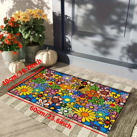 Navak Carpet Floral Door Mat Creative Entrance Theme Home Rug Decoration 100% Polyester Anti Slip Carpet Bedroom Accessories Felt Carpets